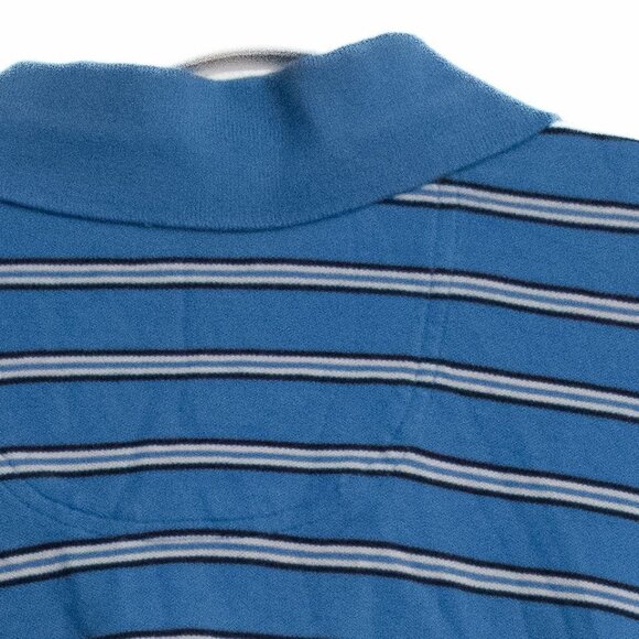 Izod Mens Advantage Polo Shirt Blue Striped Size 3XB Short Sleeve Cotton - Picture 6 of 8